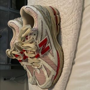 New Balance Women's Red and Cream Running Shoes